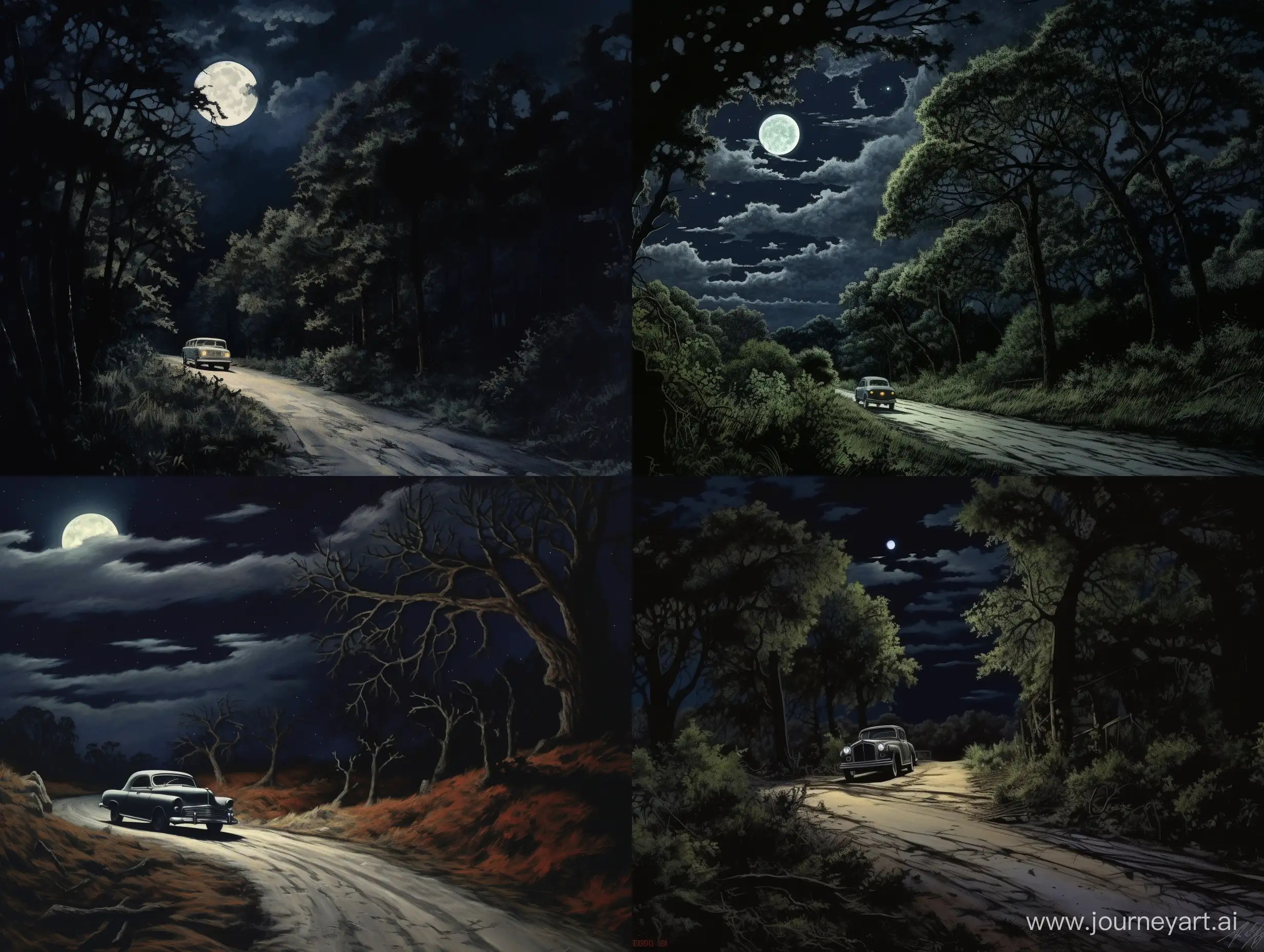 Enigmatic-Night-Drive-Through-Shadowy-Wilderness