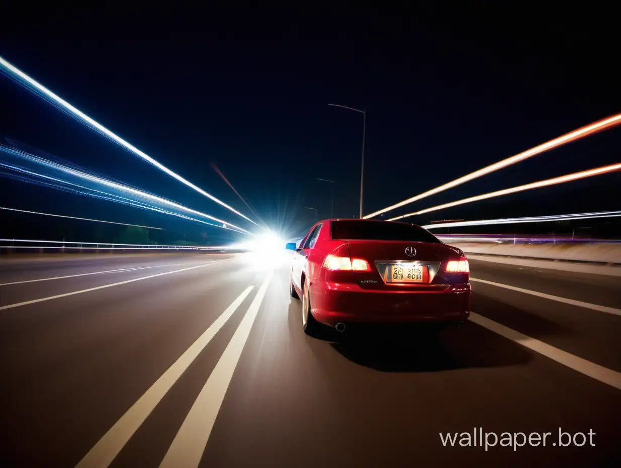 speeding car during night