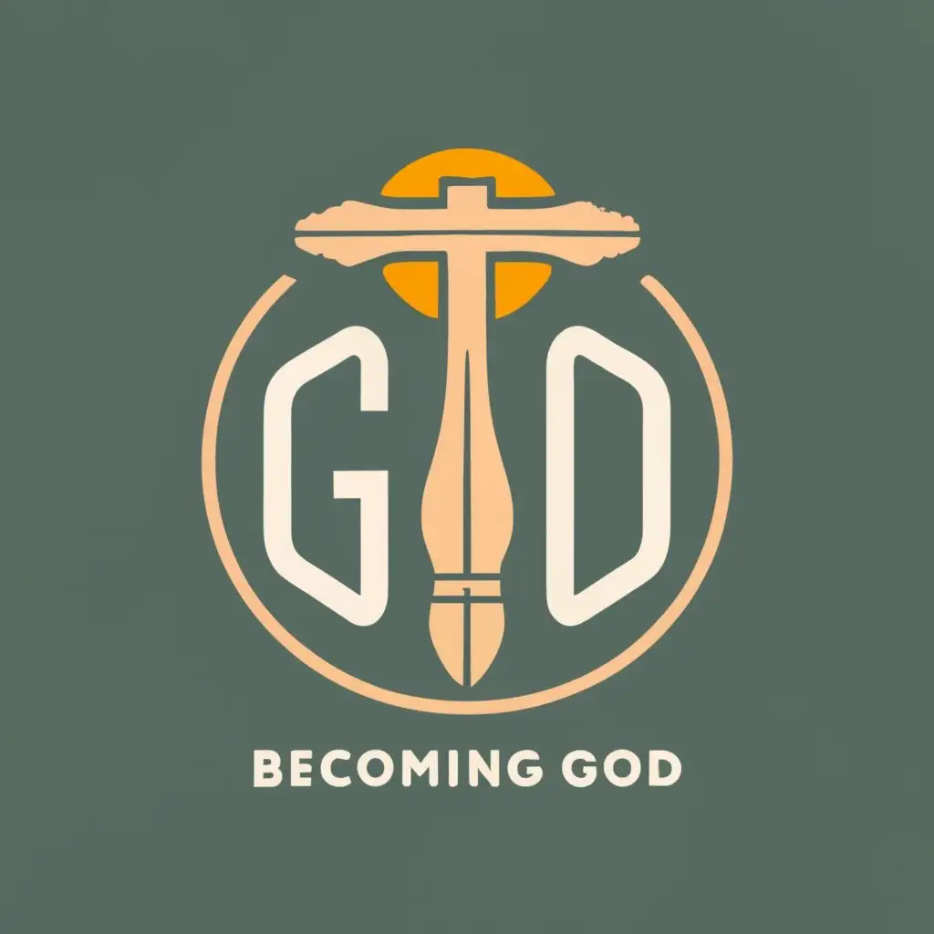 logo, Becoming God, with the text "Becoming God", typography, be used in Travel industry