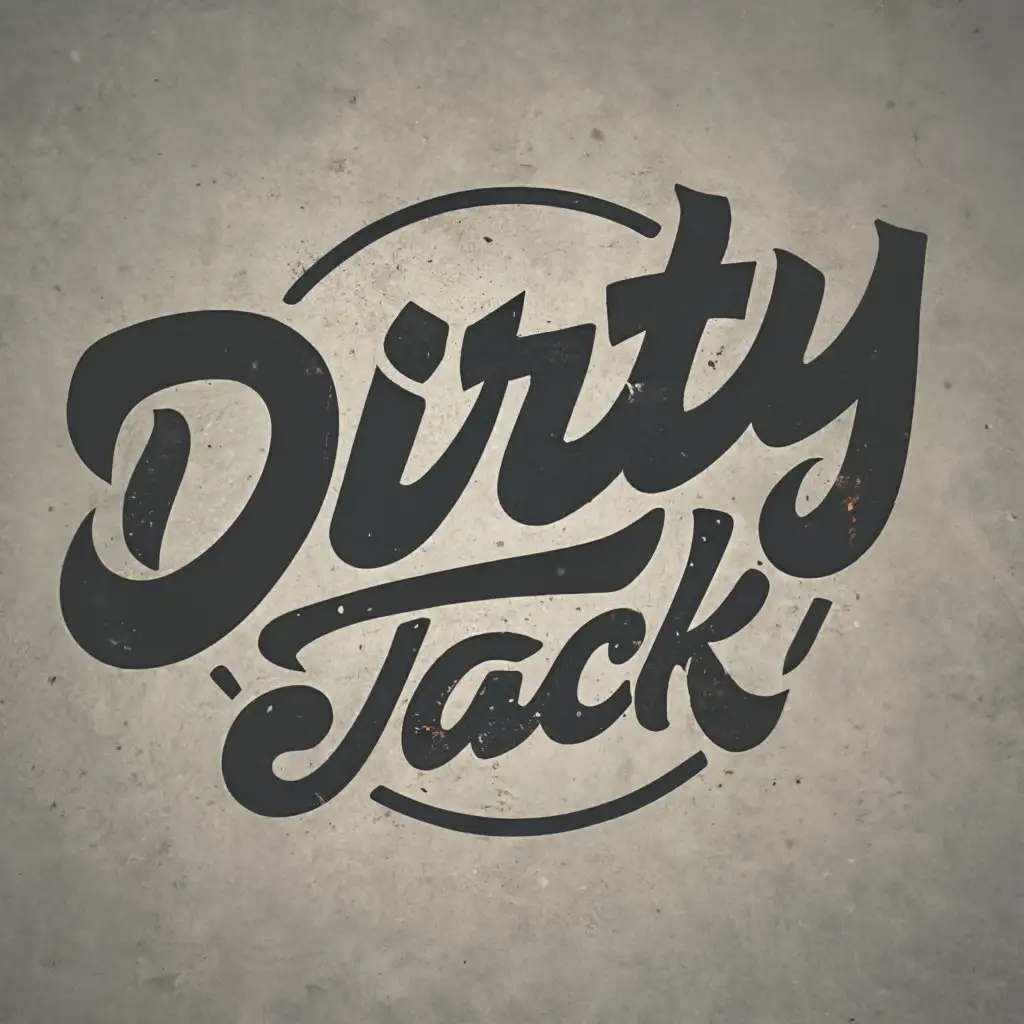 logo, with text "Dirty Jack", typography baseball style, context is food, cooking and barbecue . The letters have a stained look.

Add "Est. '22" above the logo