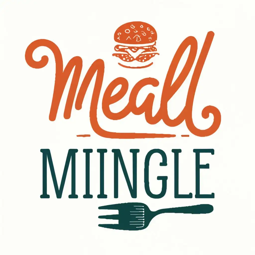 logo, food, with the text "Meal Mingle", typography