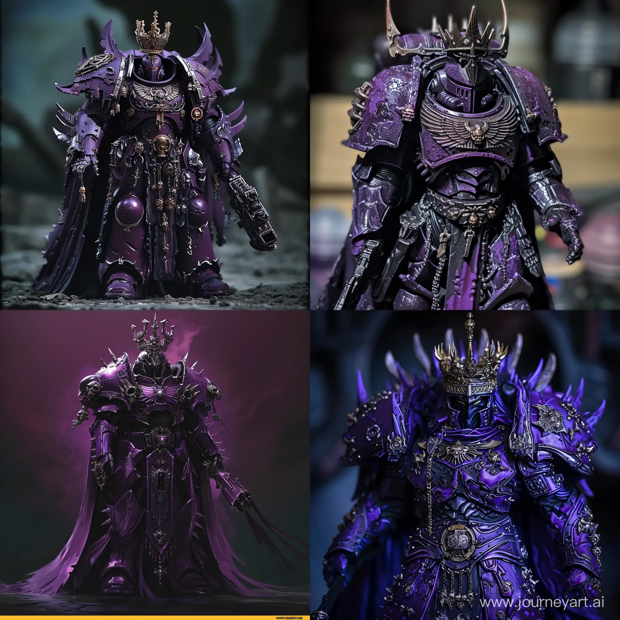 Киратаз падший- вестник древних и владыка эльдаров, Warhammer 40.000, тёмно пурпурный доспех с короно-шлемом 