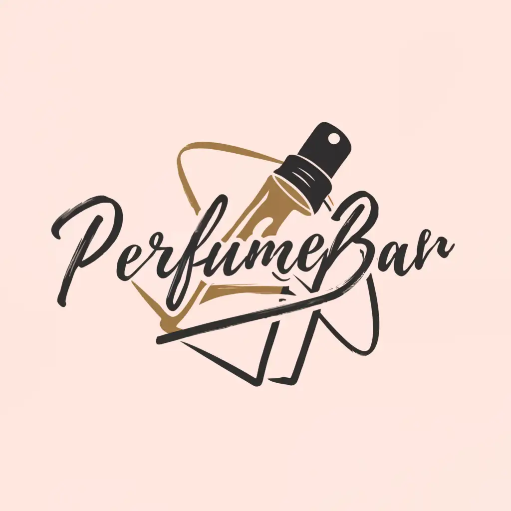 a logo design,with the text "PerfumeBar", main symbol:Perfume bottle,Moderate,be used in Beauty Spa industry,clear background