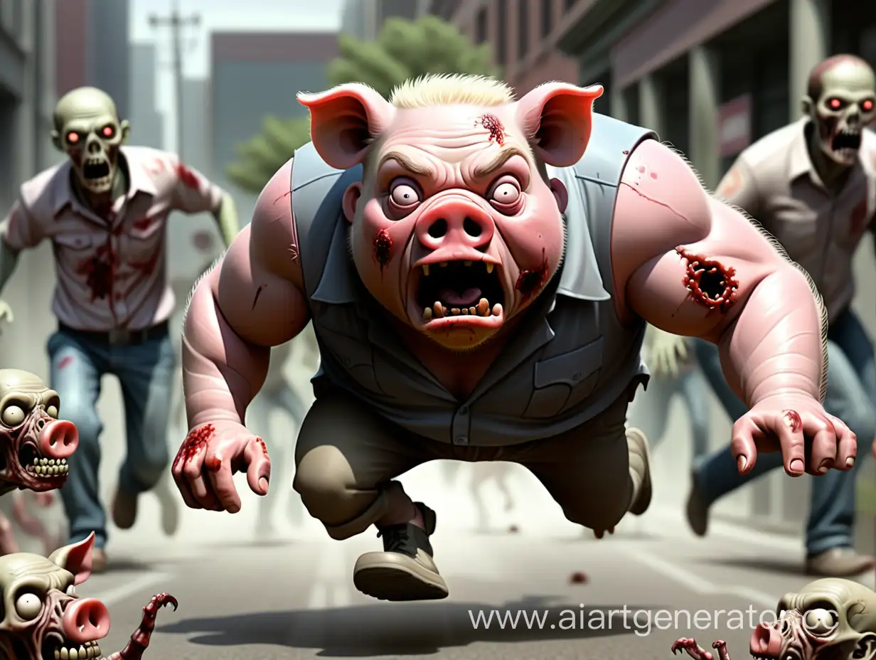 Fearful-ManPig-Escaping-Zombie-Horde