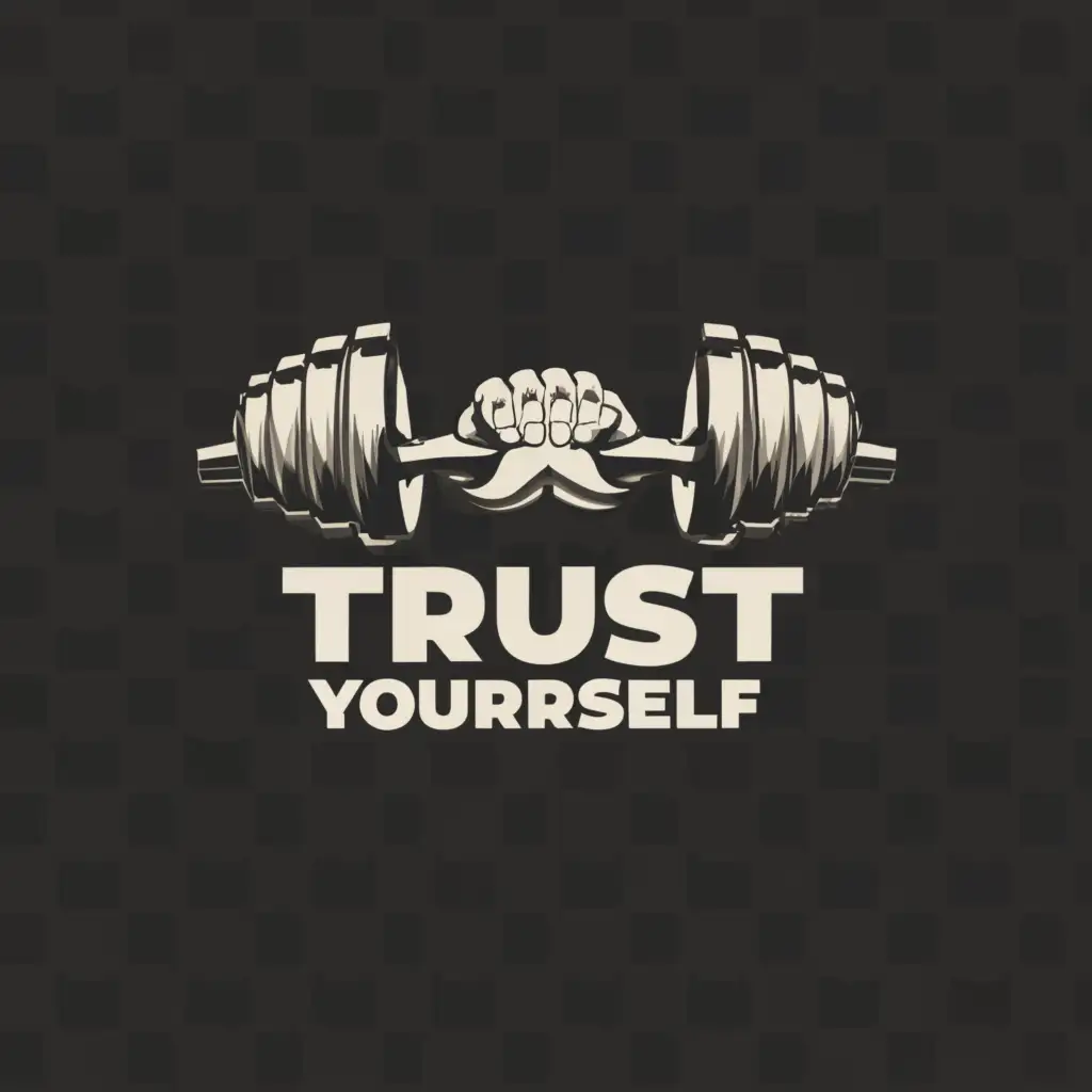 a logo design,with the text "trustyourself", main symbol:GYM,Moderate,be used in Sports Fitness industry,clear background