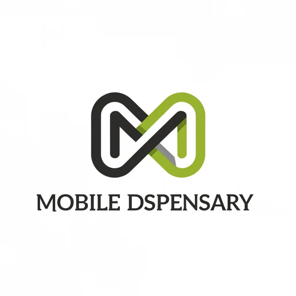 a logo design,with the text "MOBILE DISPENSARY", main symbol:M D,Moderate,be used in Technology industry,clear background