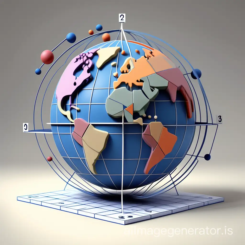 Coordinates and numbers, spreading in the three-dimensional world