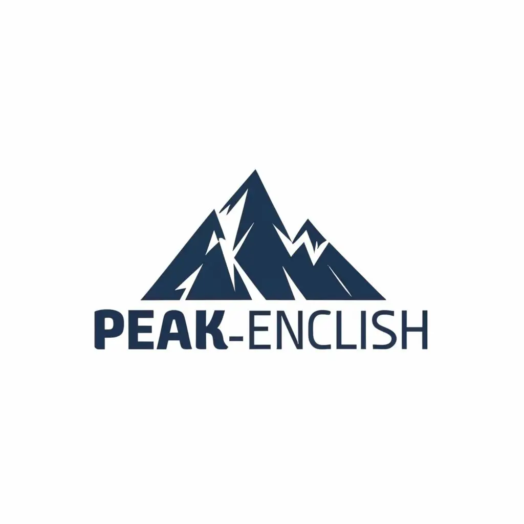 LOGO-Design-For-PeakEnglish-Dynamic-Mountain-Peak-Symbolizing-Educational-Excellence