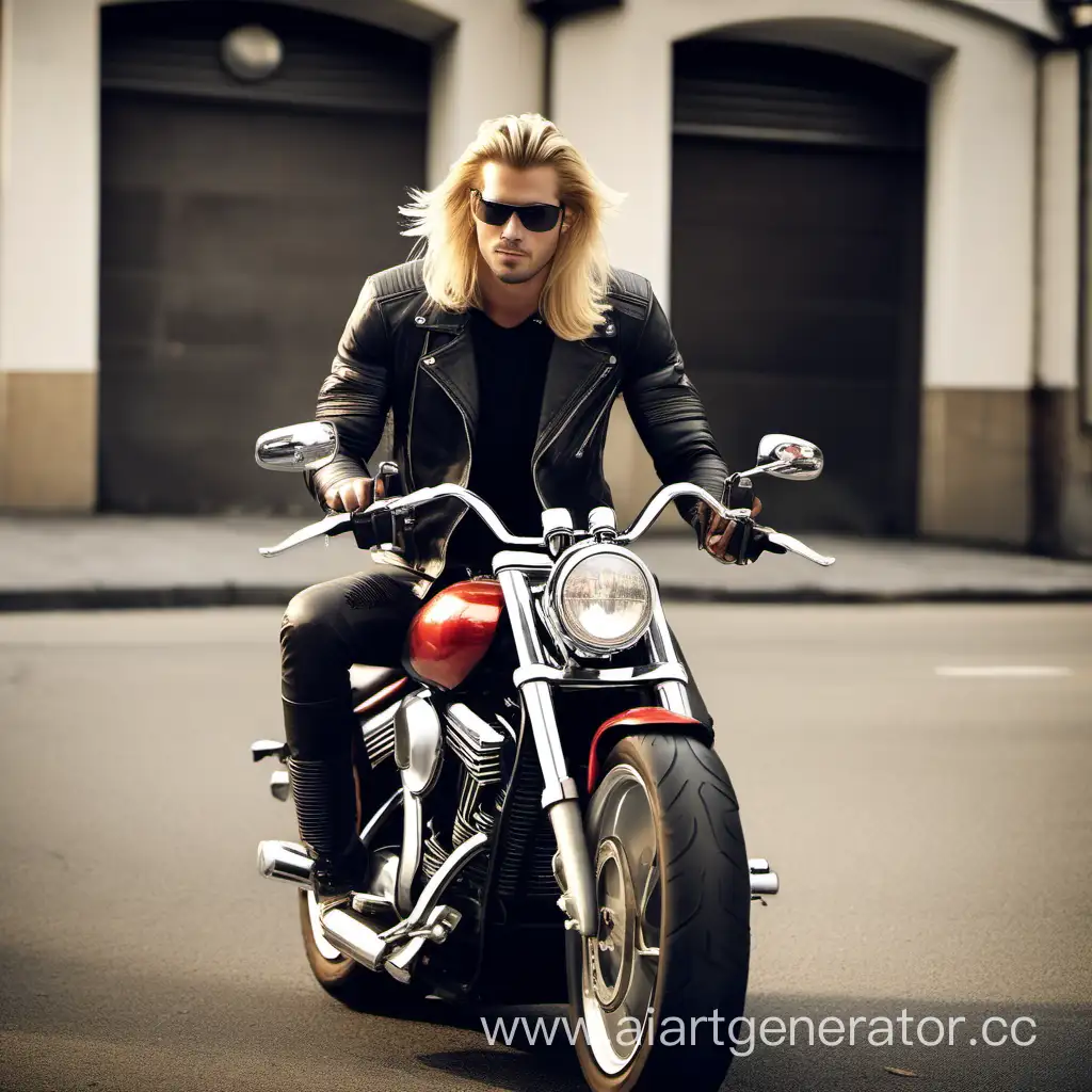 Handsome-Blond-Biker-Portrait-in-Vibrant-Setting