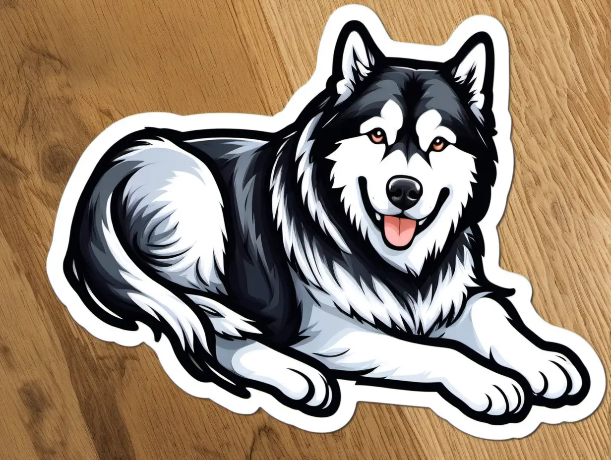 Adorable Alaskan Malamute Dog Sticker for Pet Lovers