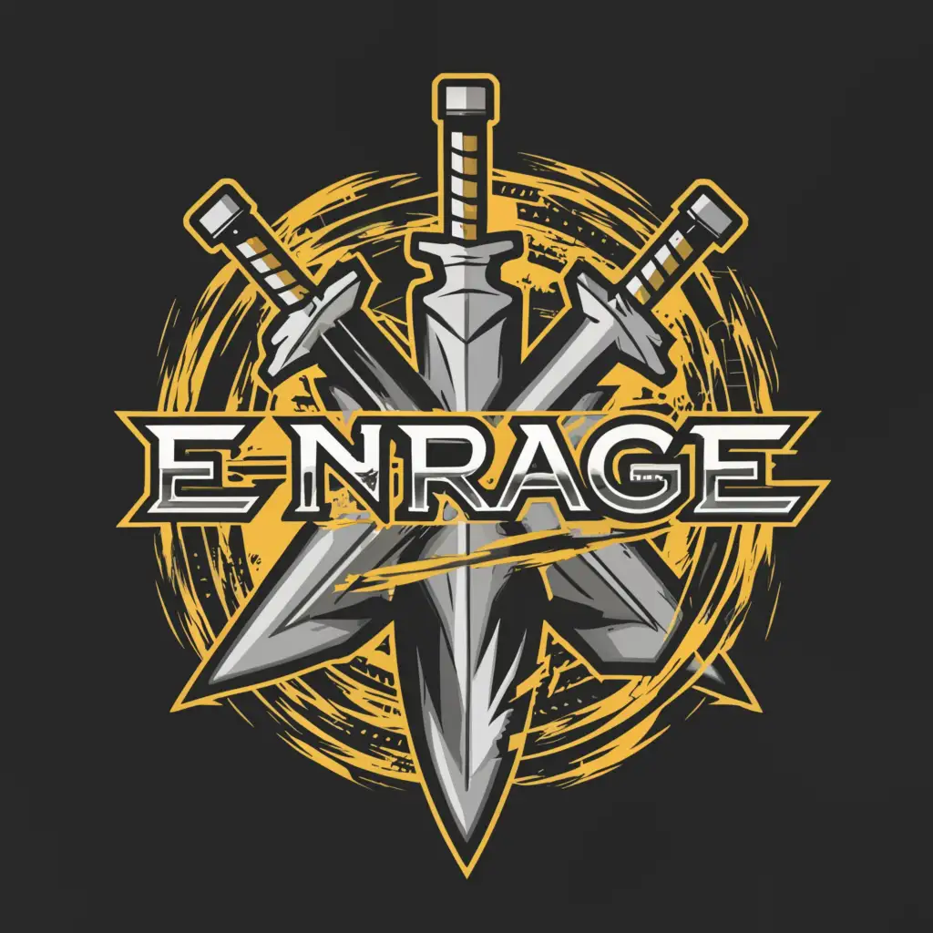 a logo design, with the text 'enrage', main symbol: sworde, Moderate, clear background