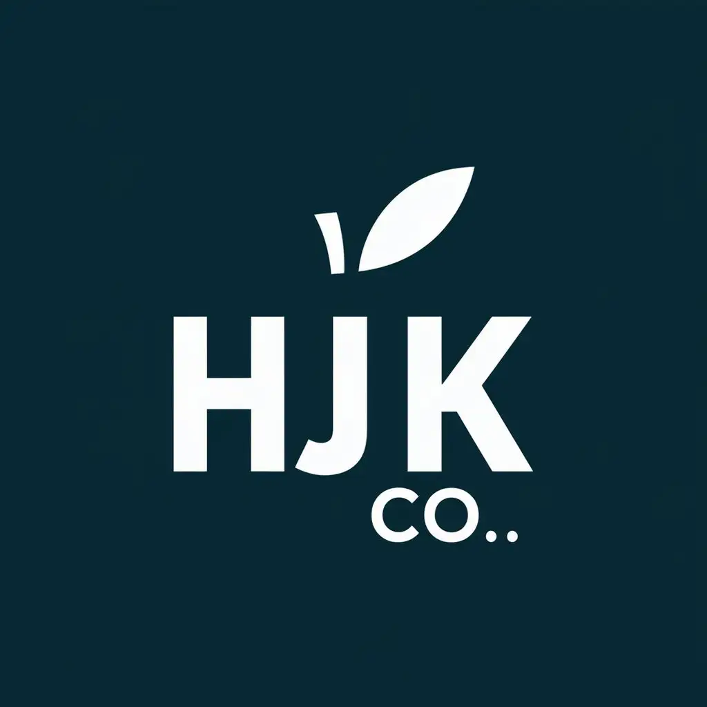 logo, Symbol of an apple, with the text "HJK Co", typography