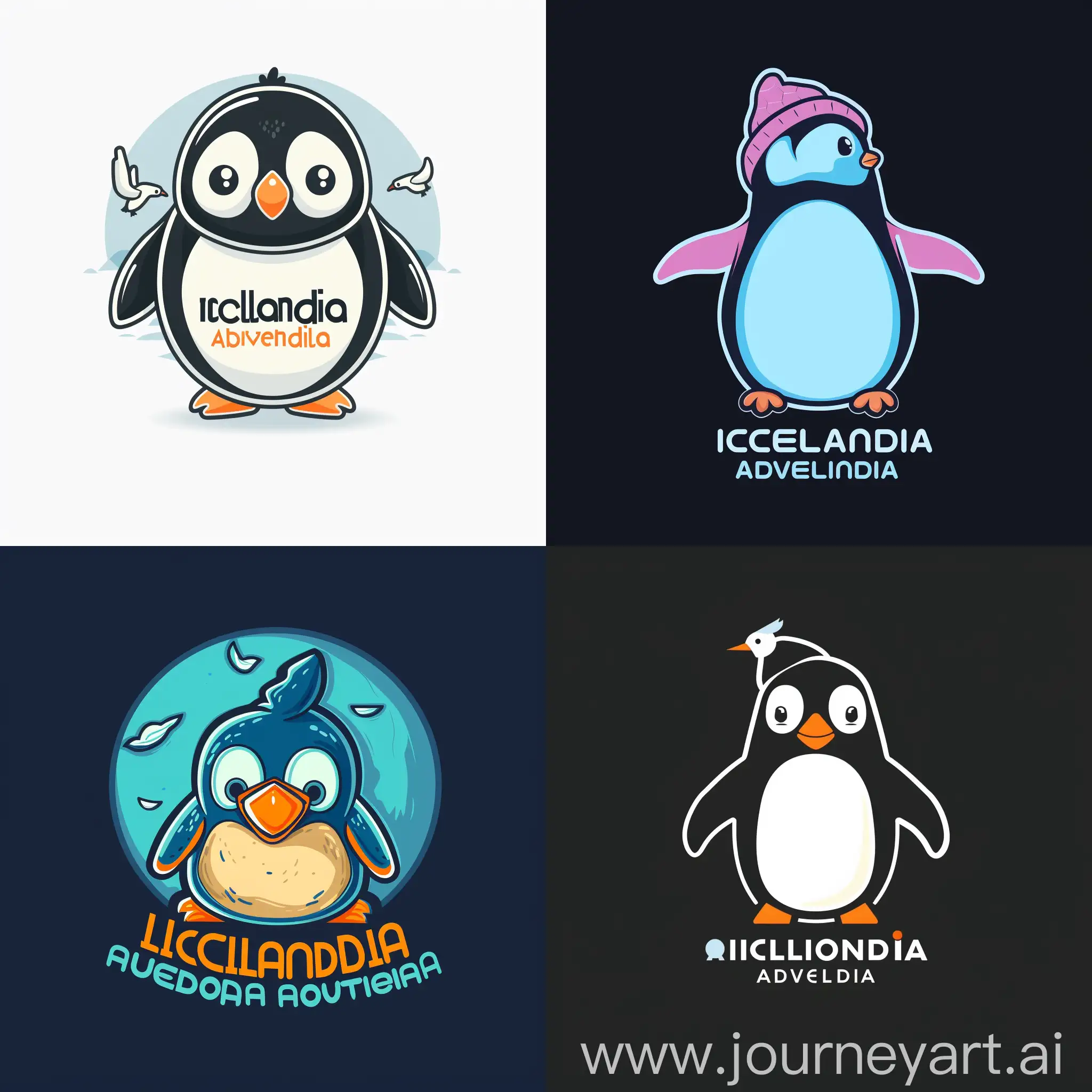 Adorable-Penguin-Logo-for-Icelandia-Adventure-Brand