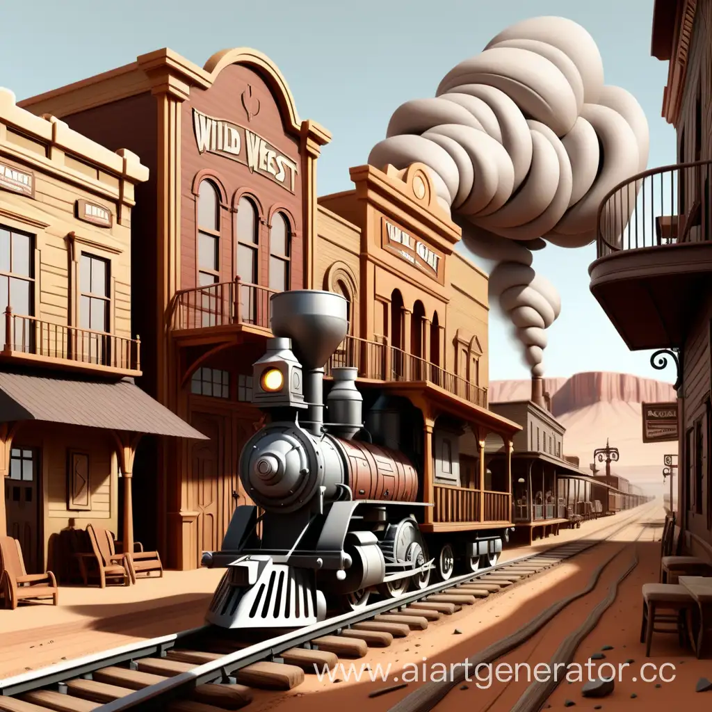 Wild-West-Townscape-with-Bank-Saloon-and-Mini-Restaurant-Alongside-Railway