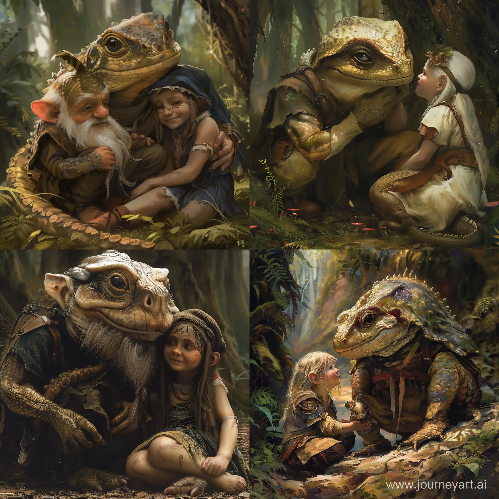 Enchanting-Dwarf-Guardian-Caring-for-Reptiloid-Companion