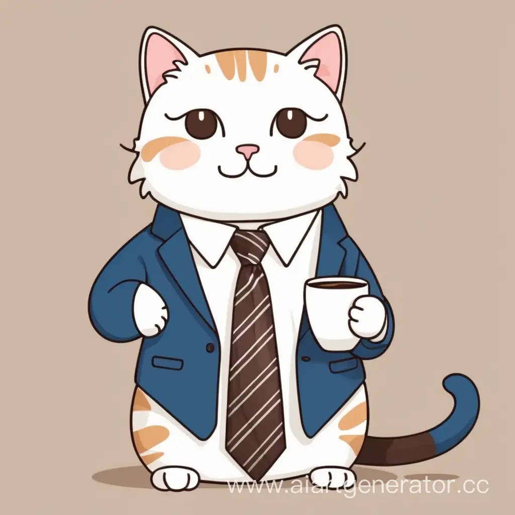 Adorable-Cat-in-Tie-Holding-a-Coffee-Cup