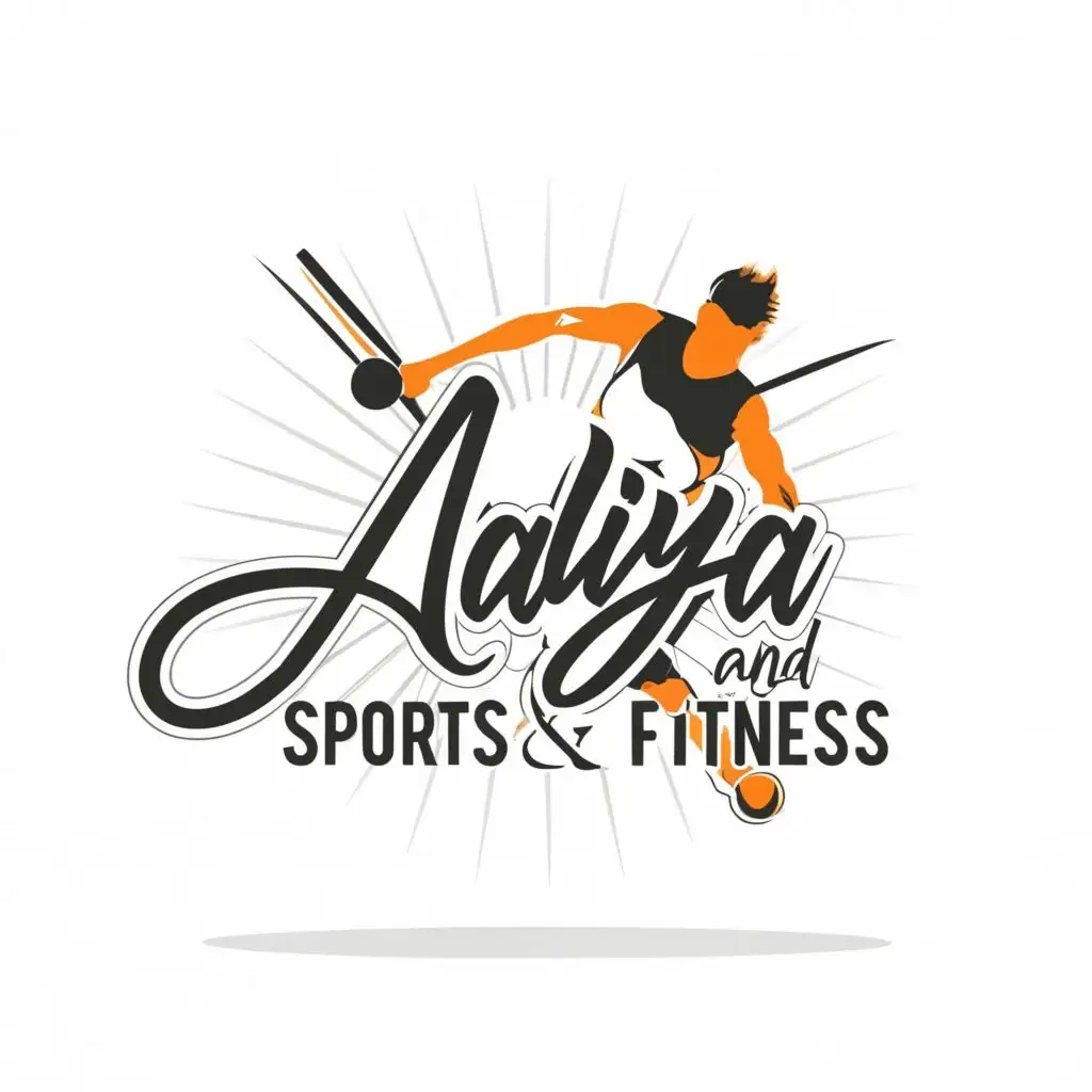 logo, Sports, with the text "Aaliya Sports And Fitness", typography, be used in Sports Fitness industry