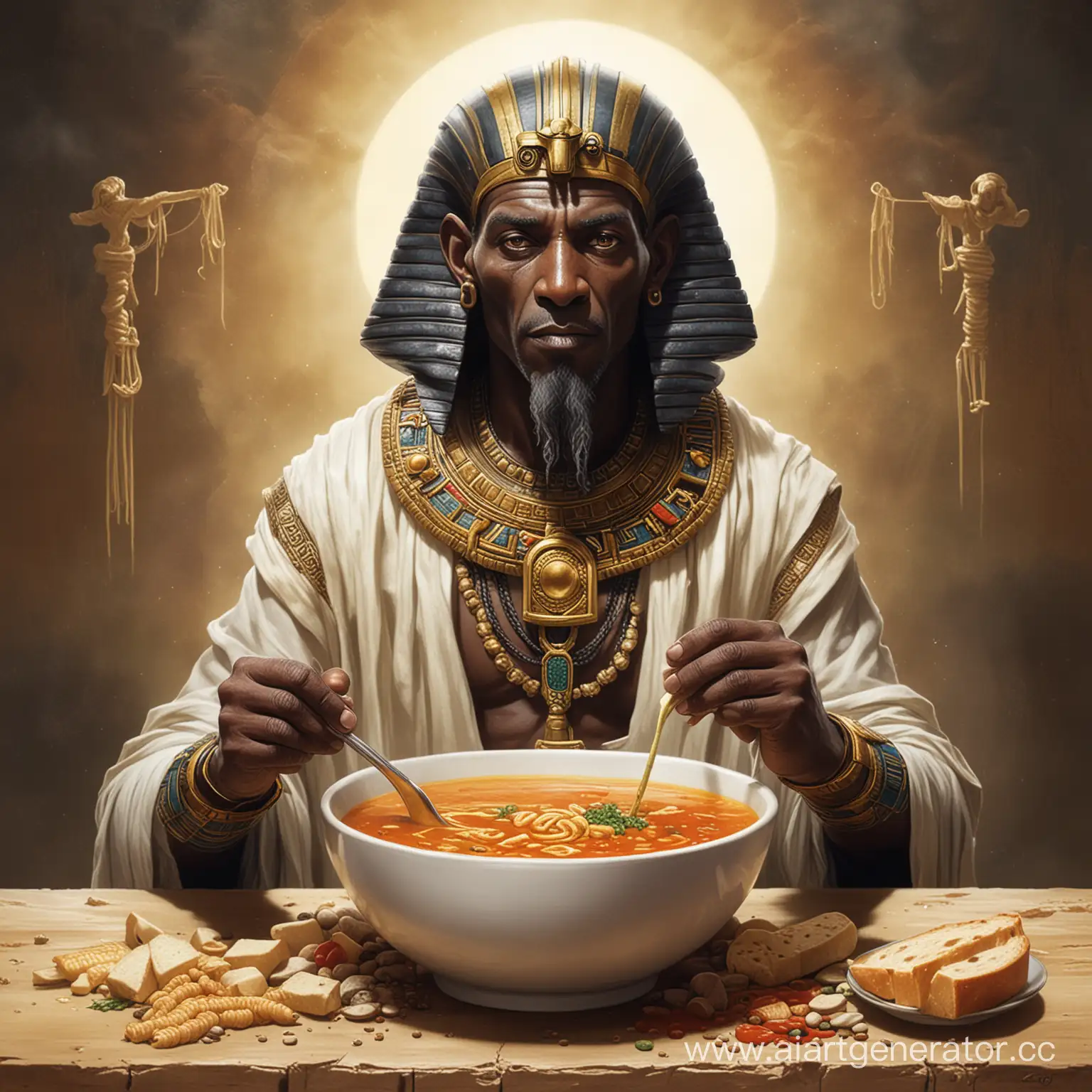 Deity-Ra-Enjoying-a-Divine-Soup