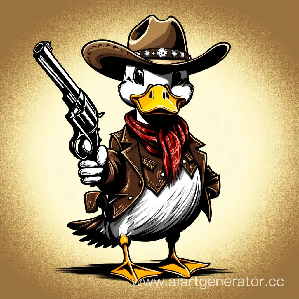 Duck-Wearing-Cowboy-Hat-with-Revolver