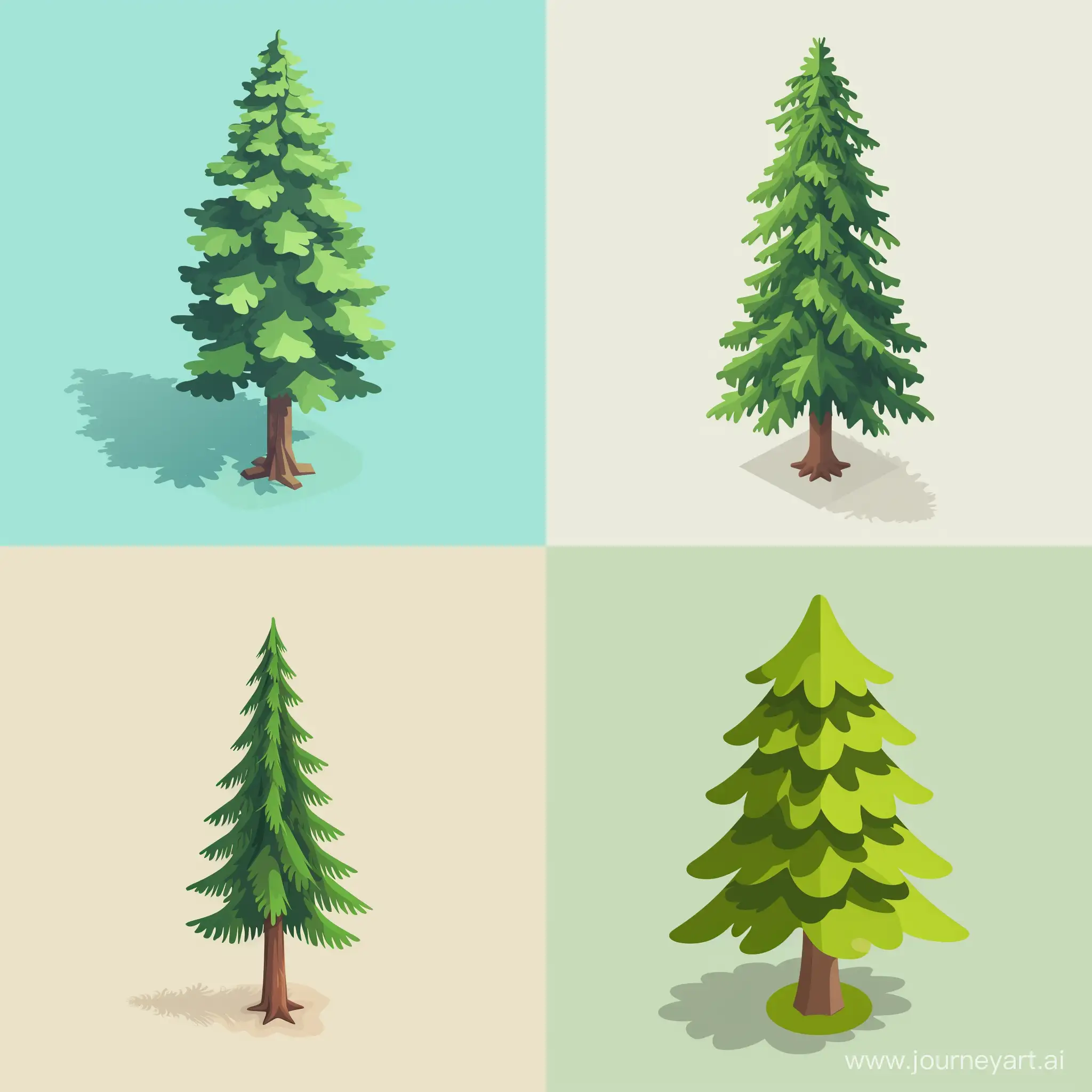 Minimalistic-Isometric-Pine-Tree-Vector-Illustration
