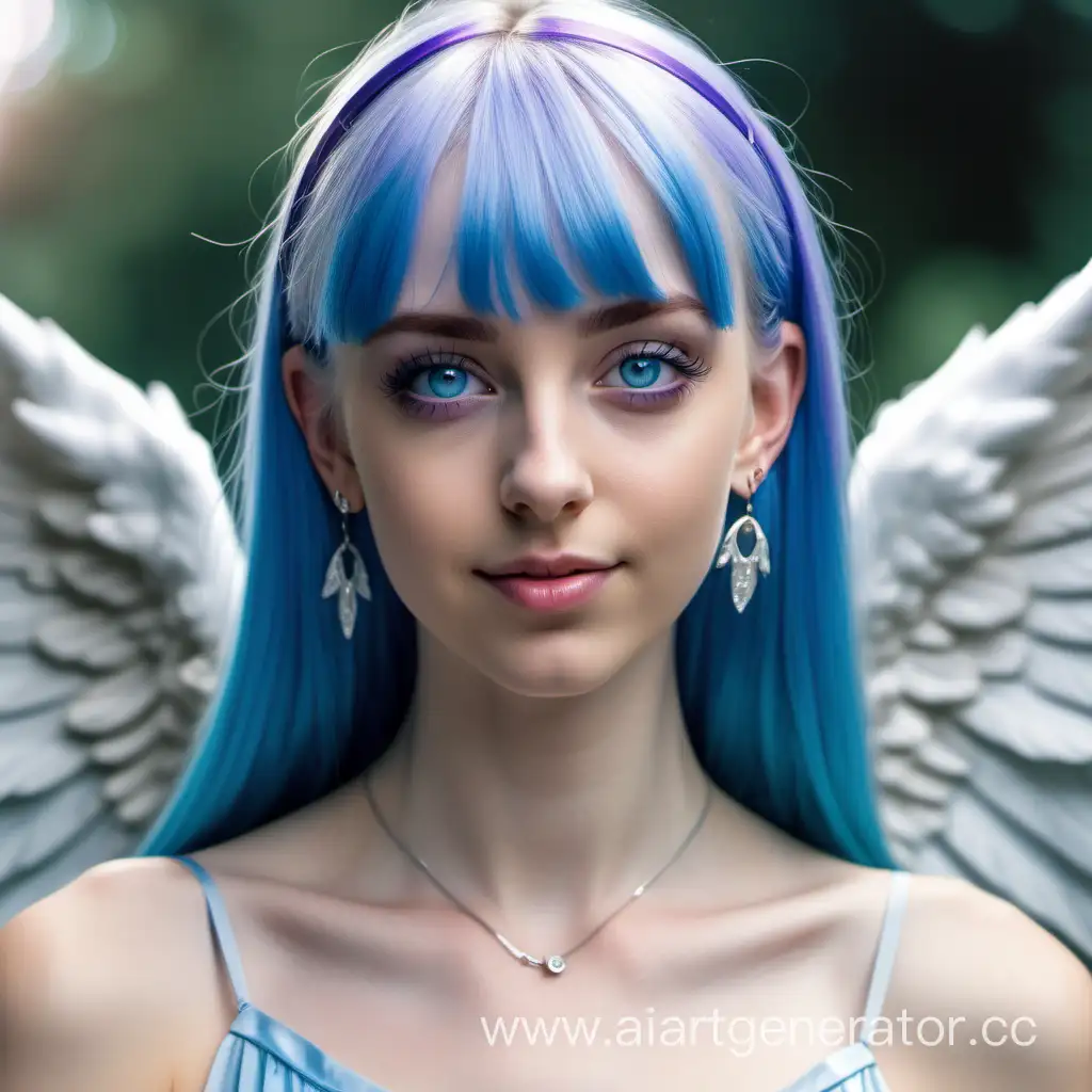 Enchanting-Angelic-Portrait-Graceful-Young-Girl-with-Blue-Hair-and-Angel-Wings
