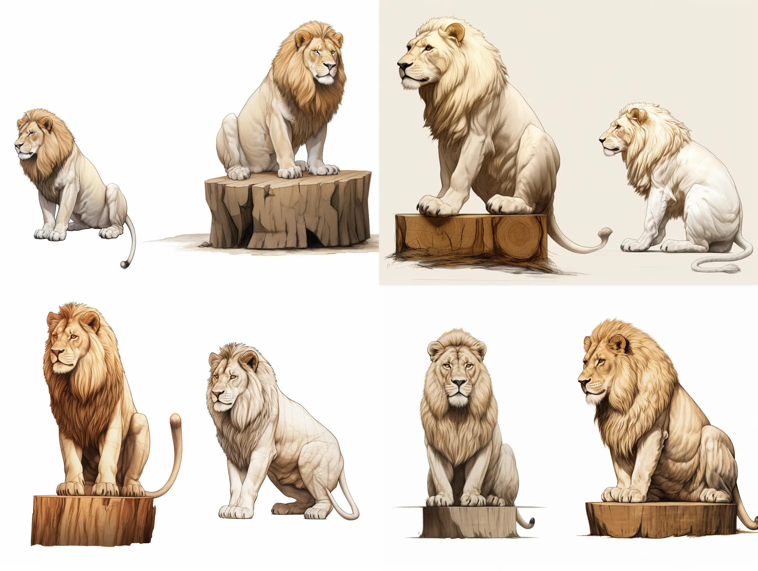 Majestic-Wooden-Lion-Sculpture-on-Cube-Professional-3D-Concept-Art