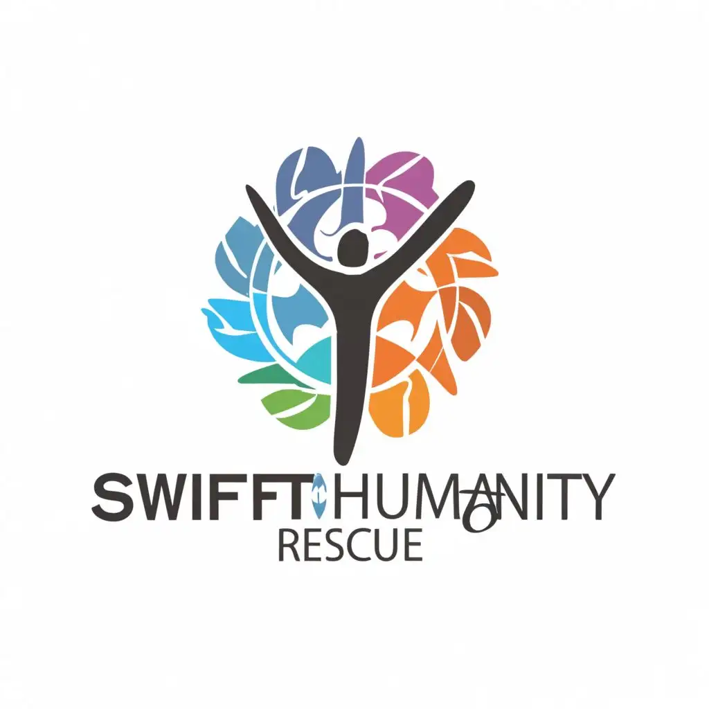 a logo design,with the text "SwiftHumanity Rescue", main symbol:health and help,Moderate,clear background