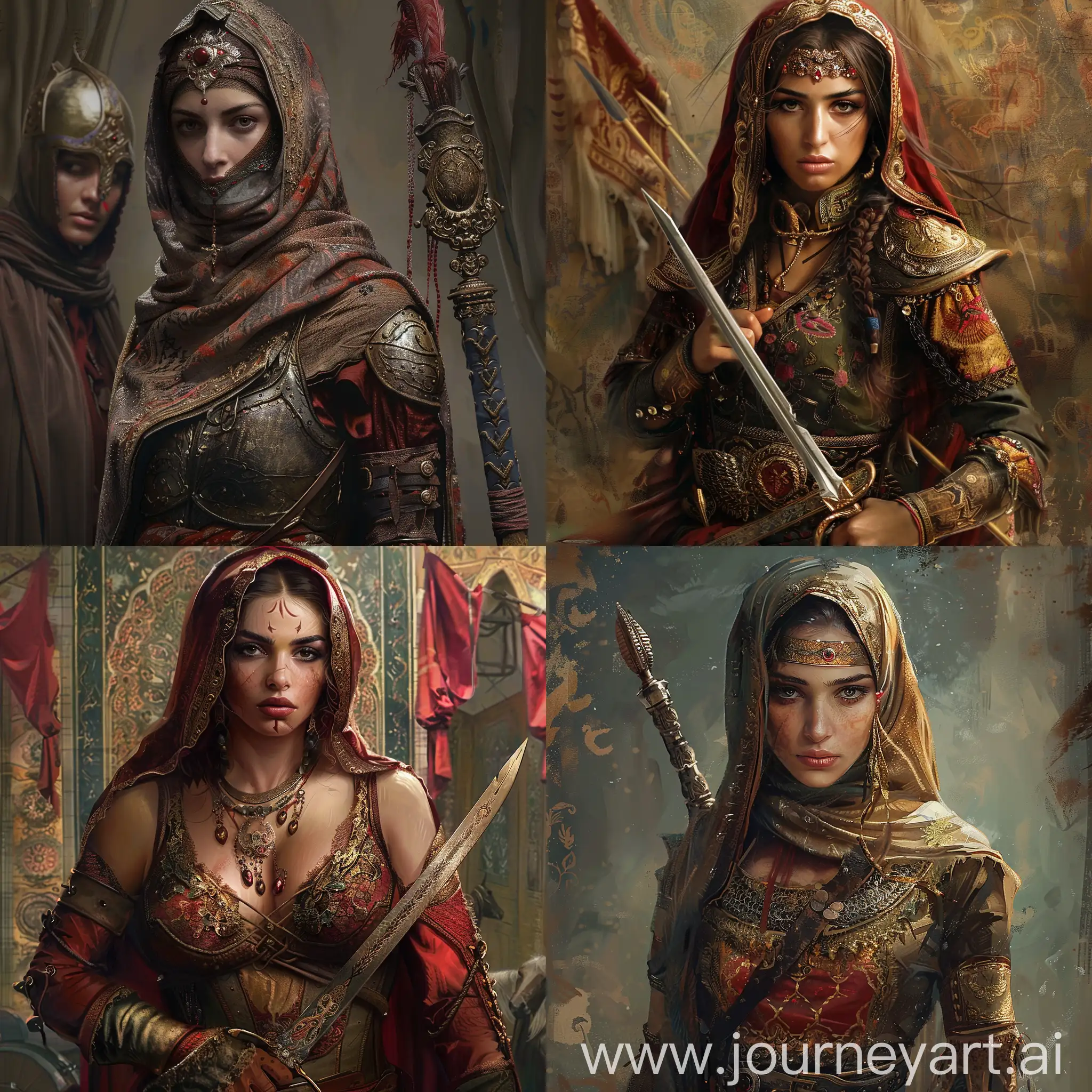 Realistic-Ottoman-Warrior-Women-Defending-the-Sultan-in-Medieval-Times