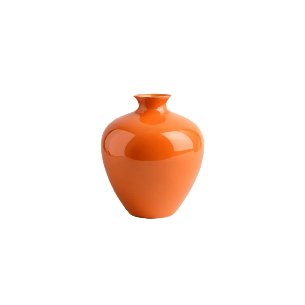 Exquisite-Orange-Ceramic-Vase-of-Complex-Shape-Enhance-Your-Space-with-a-HighQuality-PNG-Image