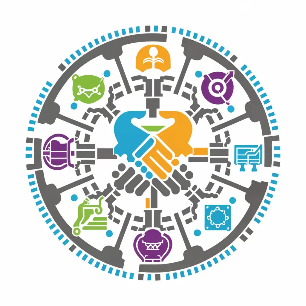 LOGO-Design-For-Professional-Collaboration-Interconnected-Hands-and-Gears-Symbolizing-Proactivity