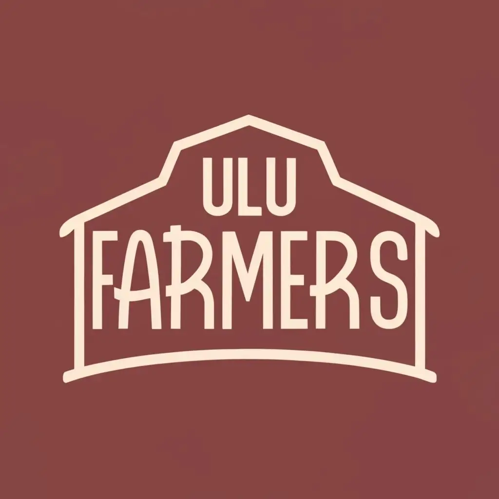 logo, barn, with the text "ULU FARMERS", typography