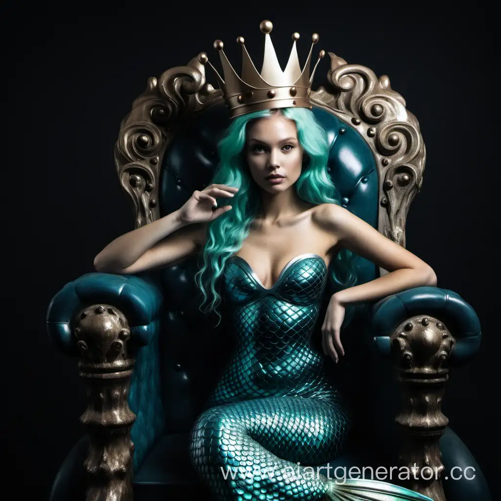 Regal-Mermaid-on-the-Throne-with-a-Crown