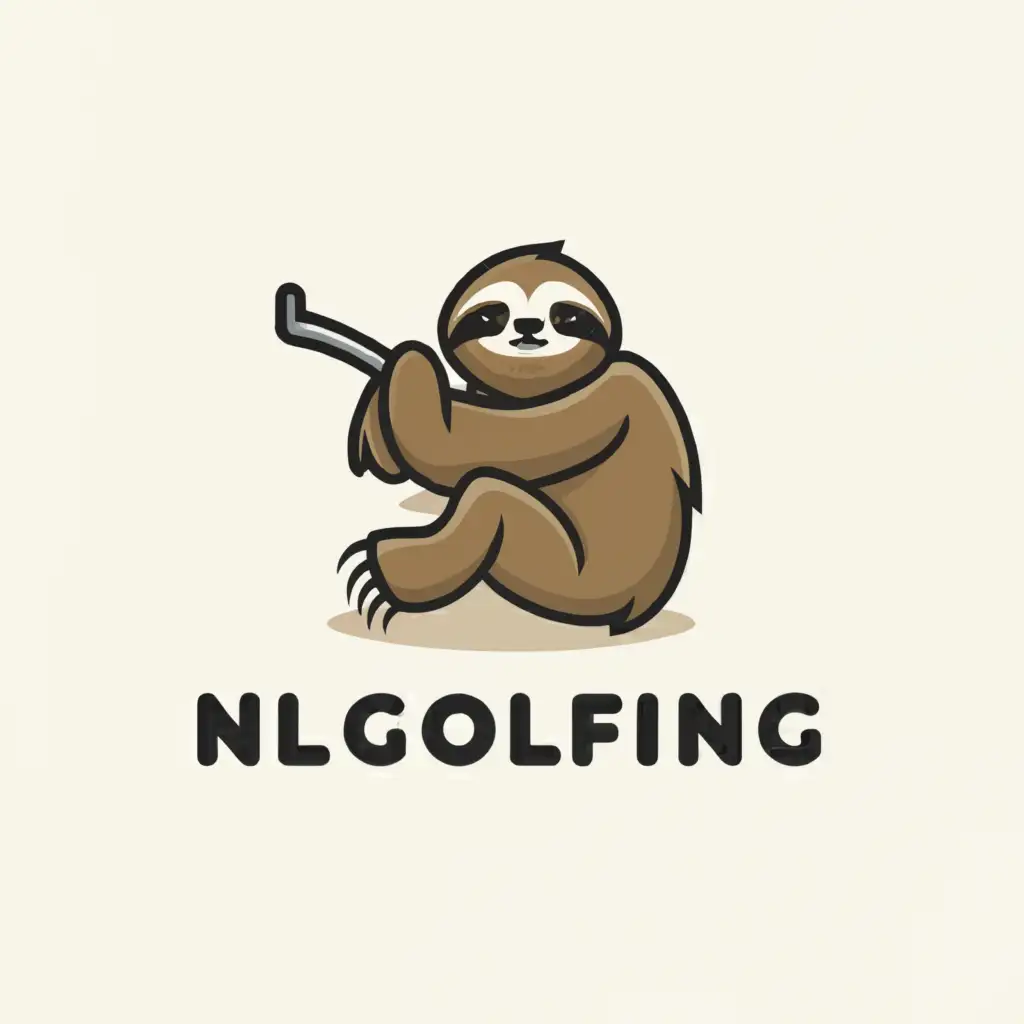 LOGO-Design-For-NL-Golfing-Tranquil-Sloth-Emblem-on-a-Clear-Background