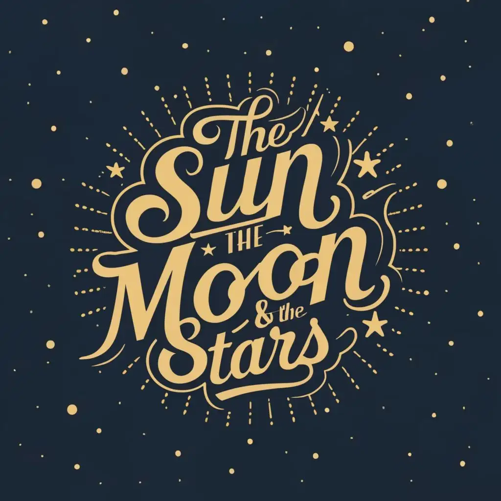 logo, Stars, with the text "The sun, the moon, & the stars", typography, be used in Retail industry