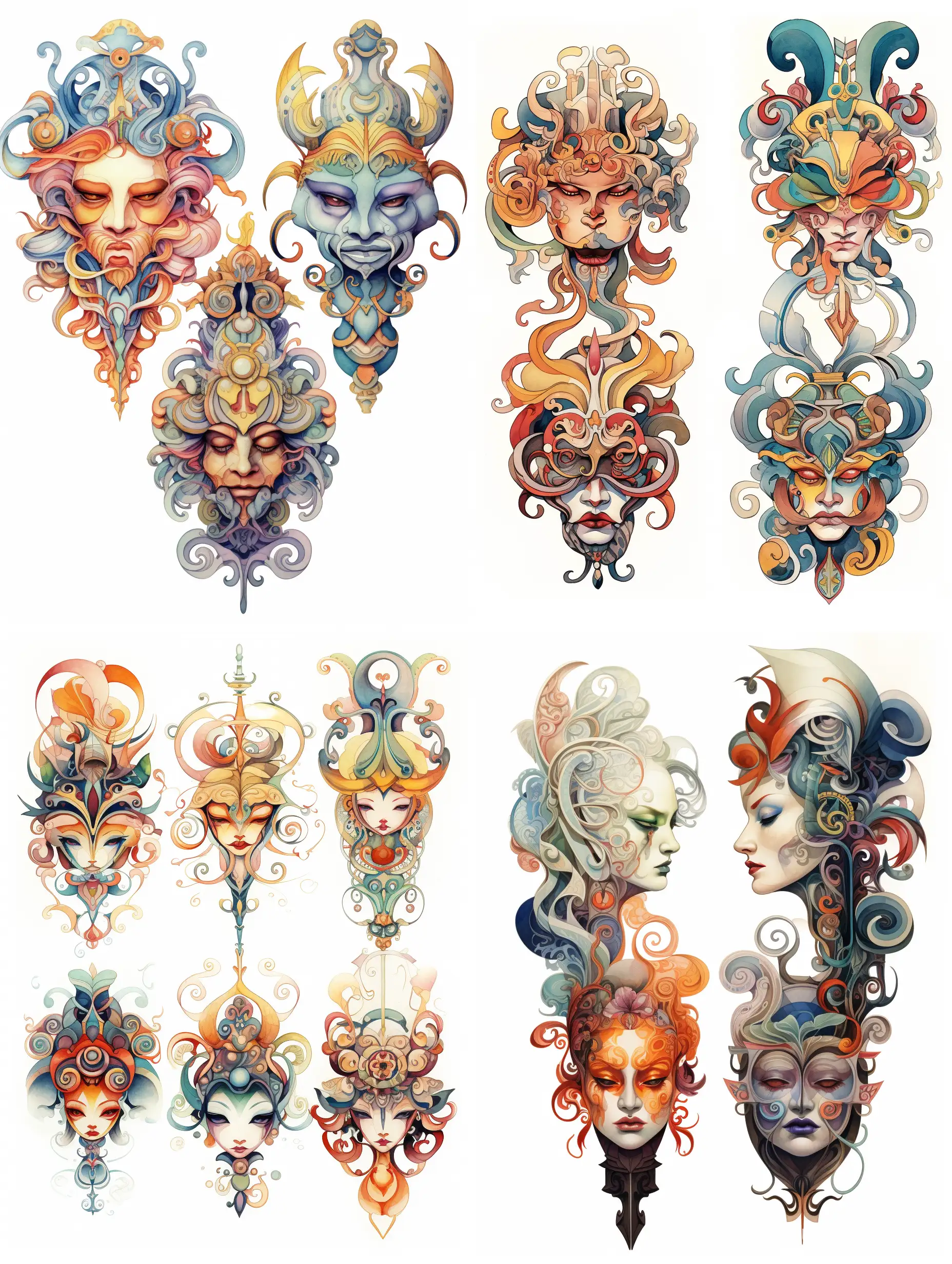 Variants-of-Ornamental-Drawing-Stylized-Caricature-by-Victor-Ngai