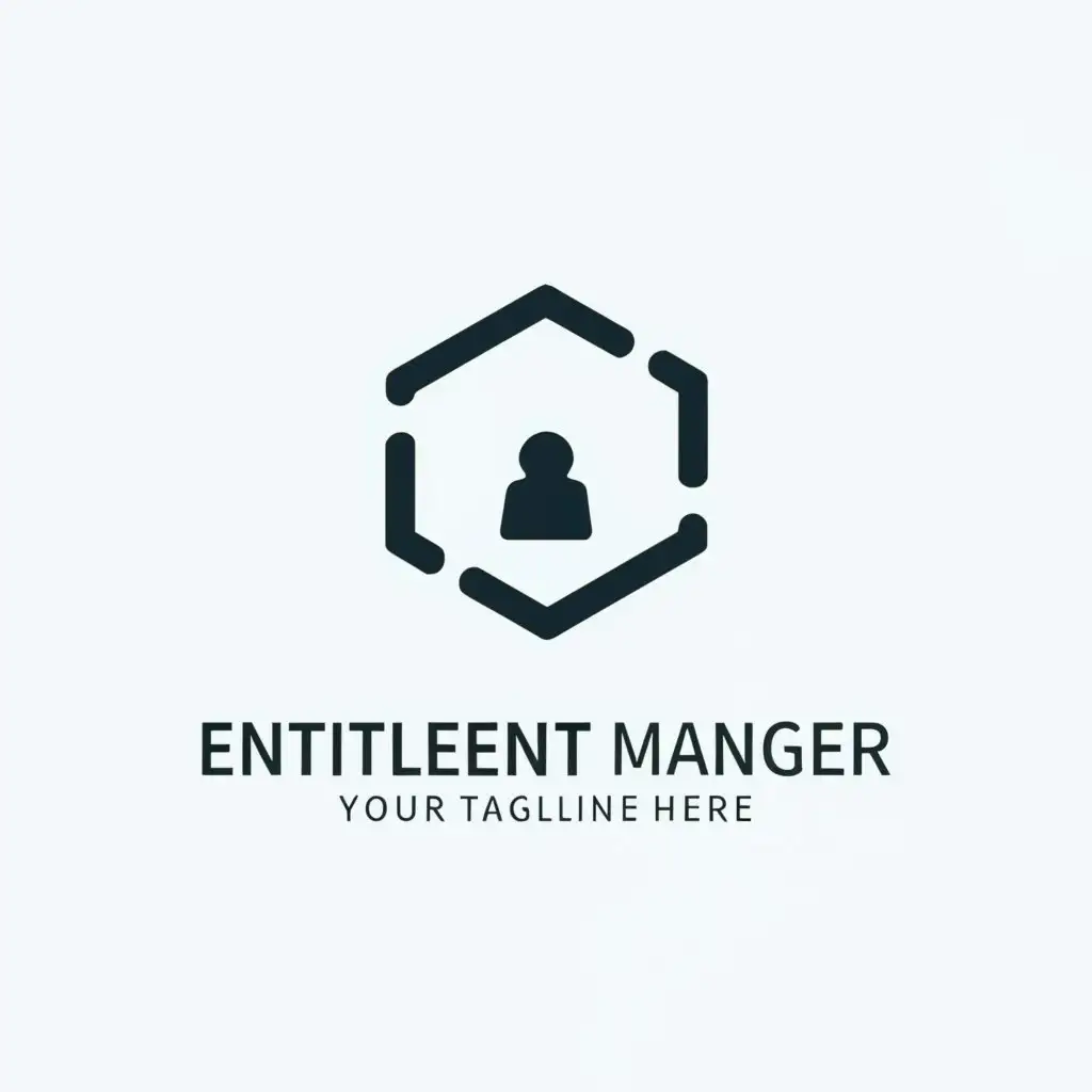 a logo design,with the text "entitlement manager", main symbol:Hexagonal lock,Minimalistic,be used in Technology industry,clear background