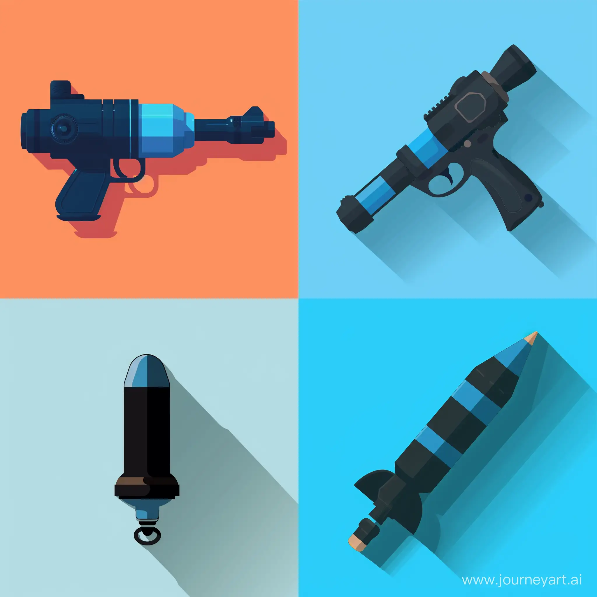 Flat-Style-Black-and-Blue-Grenade-Illustration