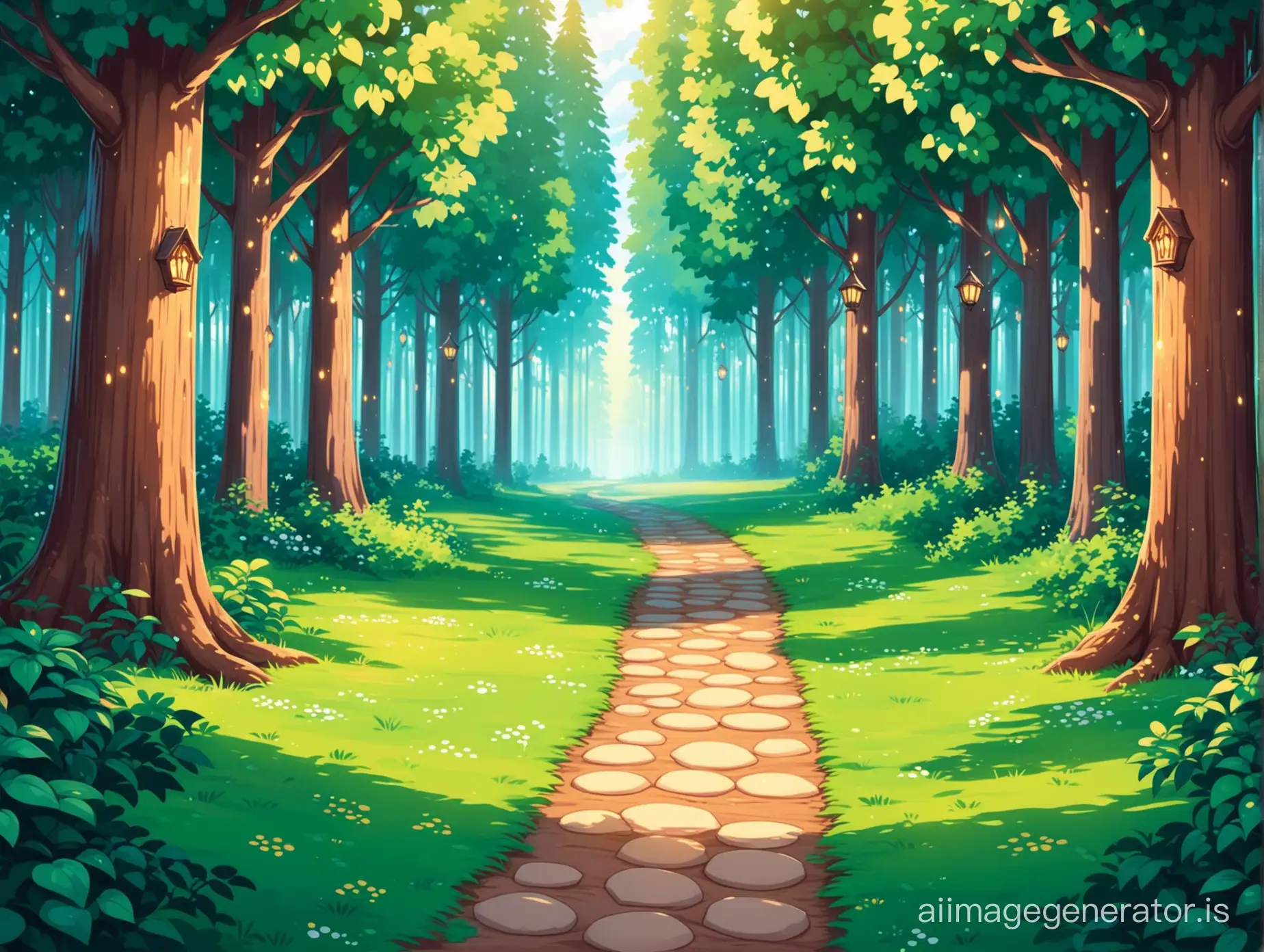 board game background  , cute kid animation, forest,  Harry potter