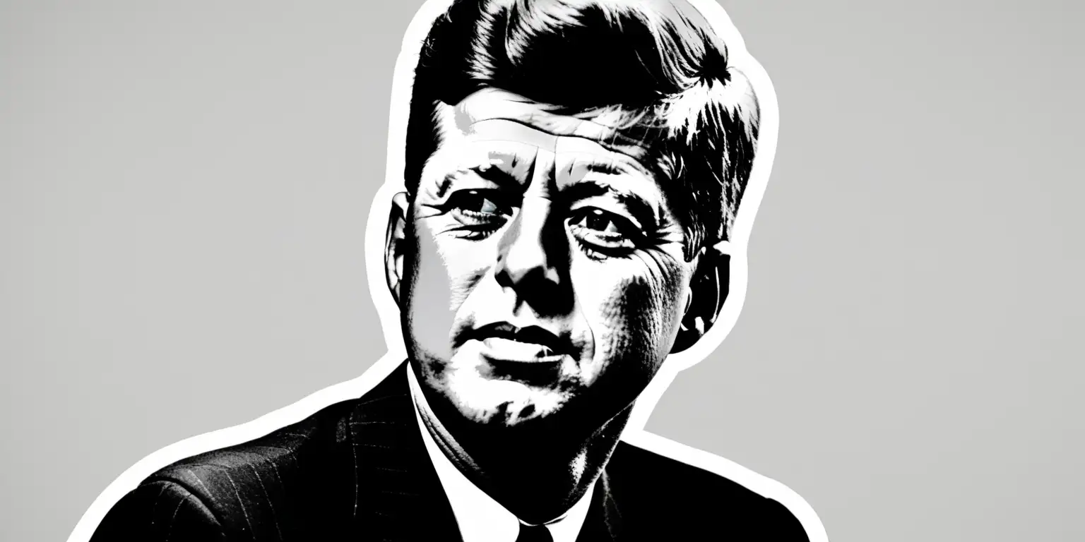 John F. Kennedy on a solid background