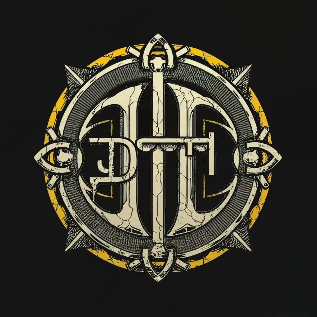 logo, OCCULT, with the text "D T", typography
