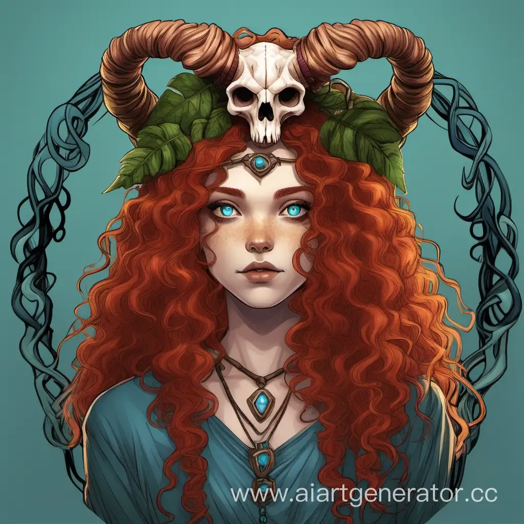 Enchanting-Druid-Girl-with-Curly-Red-Hair-and-Animal-Skull-Crown