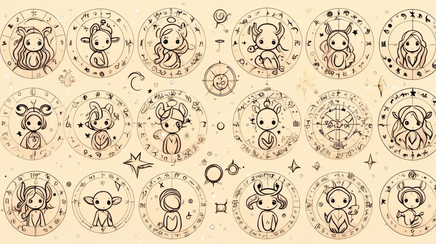 line zodiac sign sets
