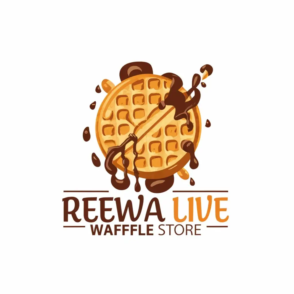LOGO-Design-For-Reeva-Live-Waffle-Store-Delicious-Waffle-Symbol-on-Clear-Background