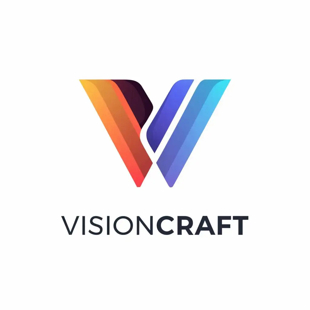 a logo design,with the text "VisionCraft AI", main symbol:a "V" letter,Minimalistic,be used in Technology industry,clear background