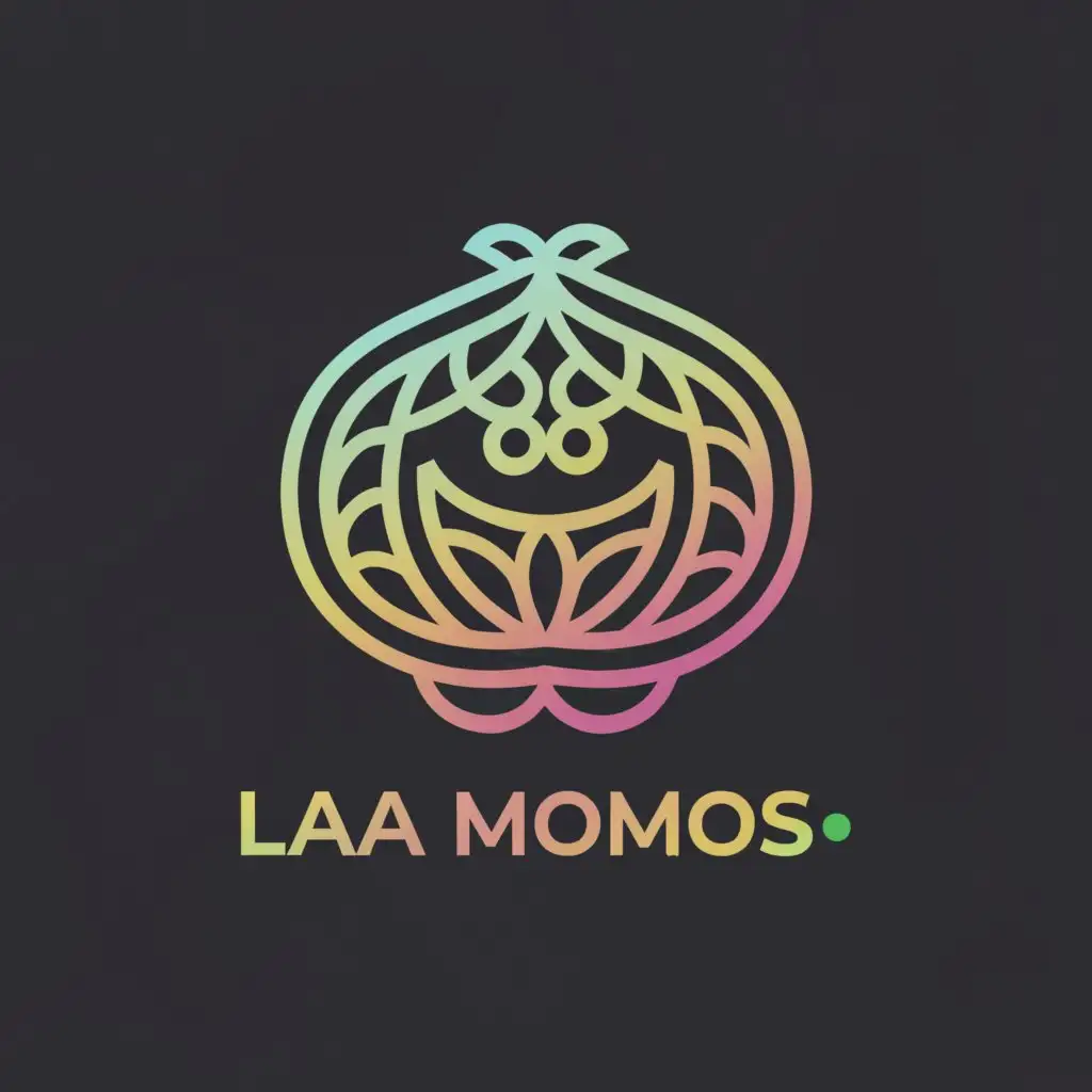 a logo design,with the text "LAA MOMOS", main symbol:momos,complex,clear background