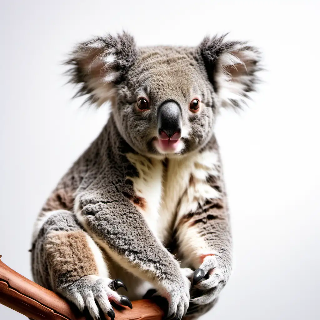 
Koala , long-shot photo, white background, style of ultrafine detail, high quality photo, 95 mm f/5.6