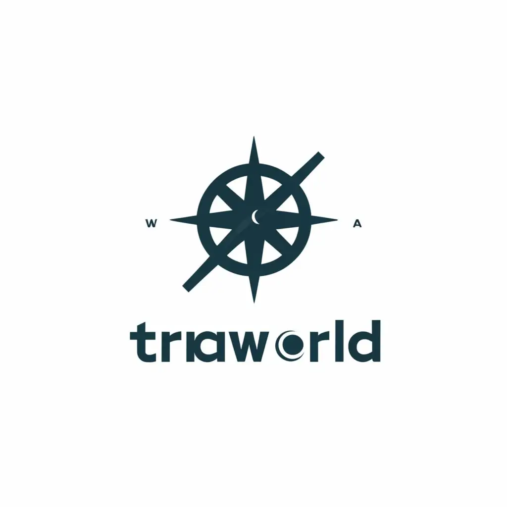 LOGO-Design-For-Traworld-Minimalistic-Vector-Illustration-Reflecting-Travel-and-Adventure