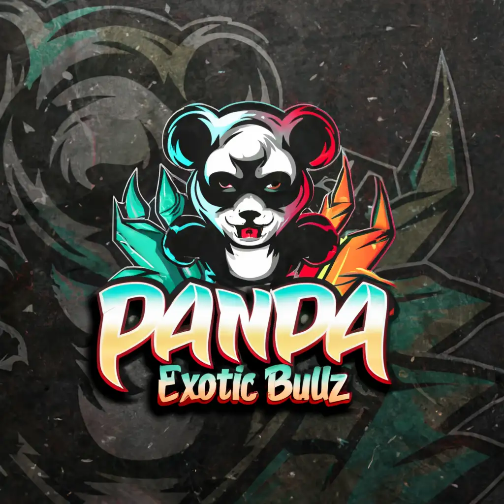 a logo design,with the text 'Panda Exotic Bullz', main symbol:Panda,complex,be used in Animals Pets industry,clear background