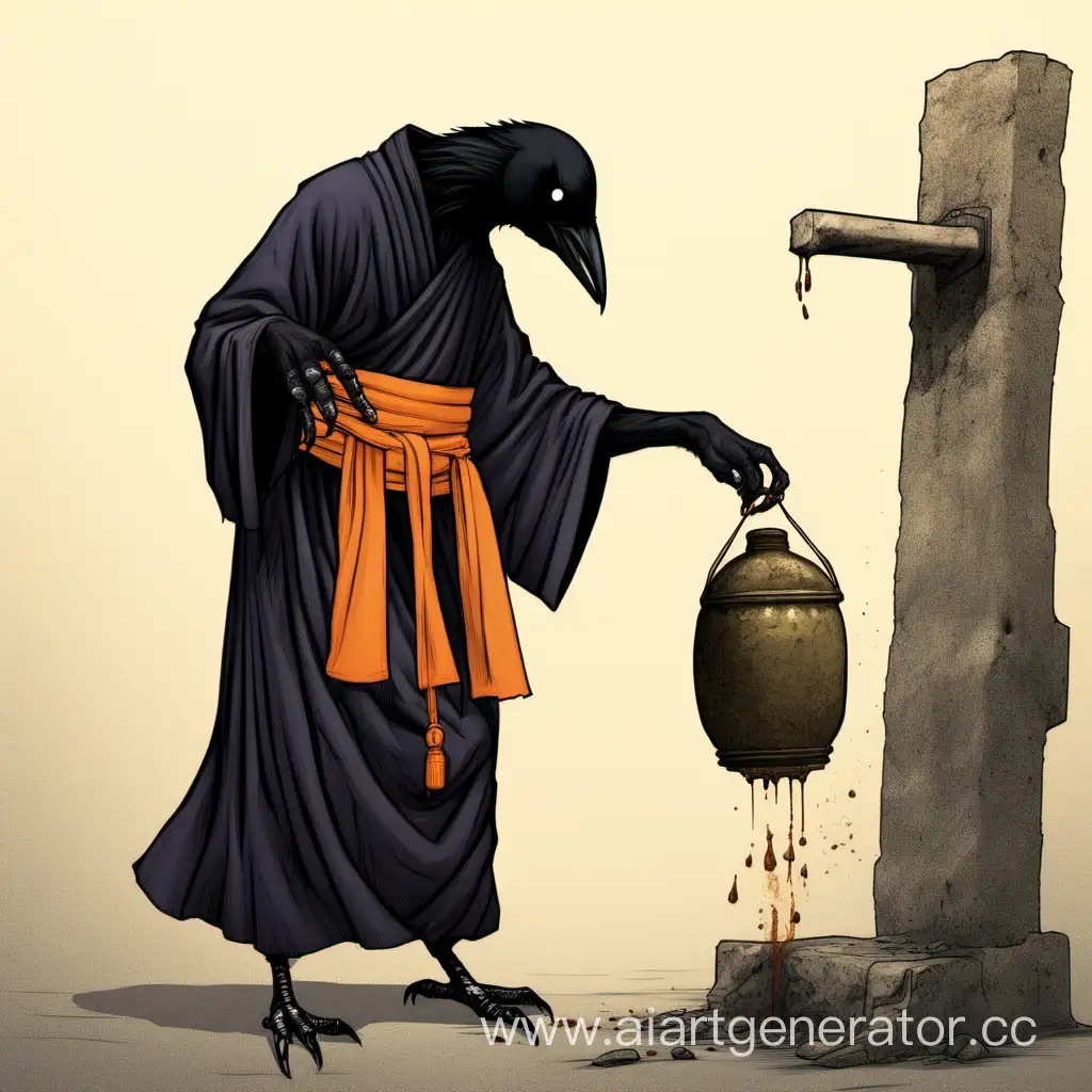 черный ворон монах какает(испрожняется) под себя