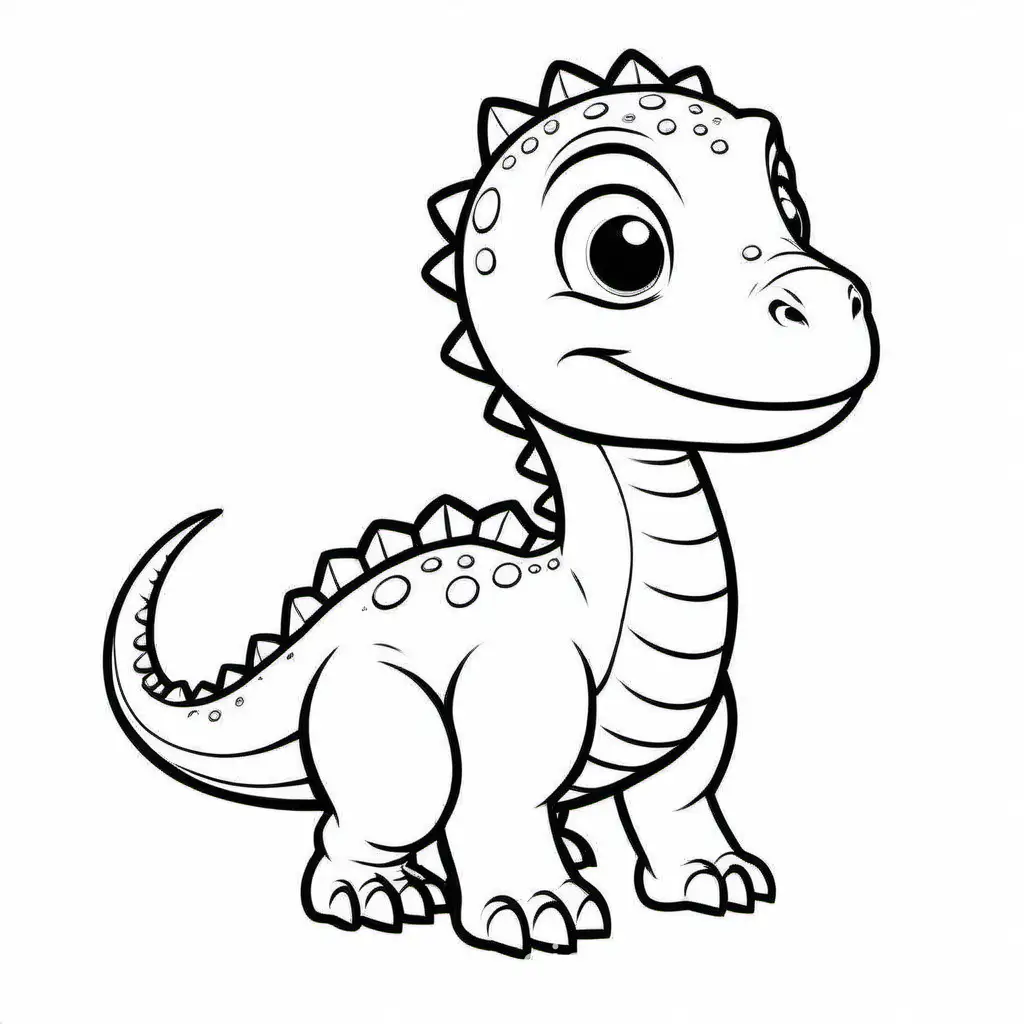 Simple-Baby-Dinosaur-Coloring-Page-with-Ample-White-Space